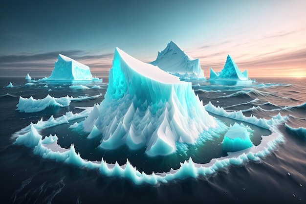 large iceberg floating in the sea