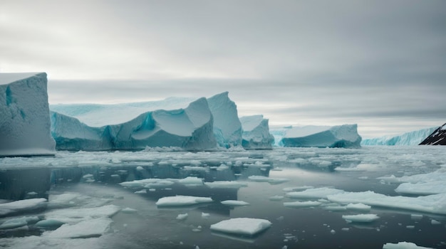 a large iceberg with a lot of ice floating on its surface