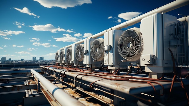 Photo large industrial air conditioning system generative ai