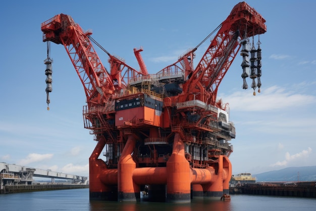 Large industrial crane in the port of Gdansk Poland heavy lift crane vessel AI Generated