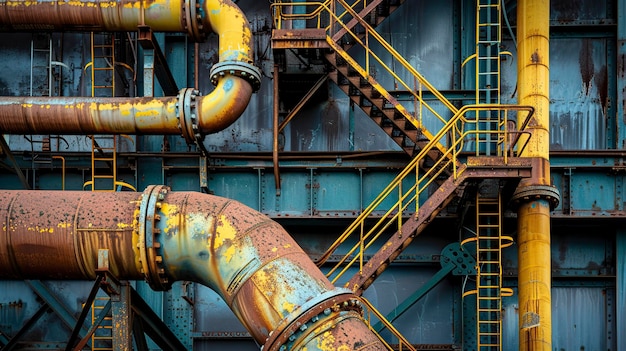 Large Industrial Pipe System in a Factory