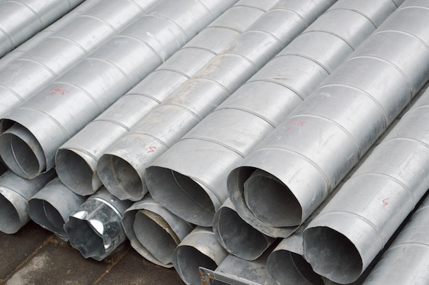 Large iron metal tin corrugated ventilation pipes of large diameter for the industrial construction