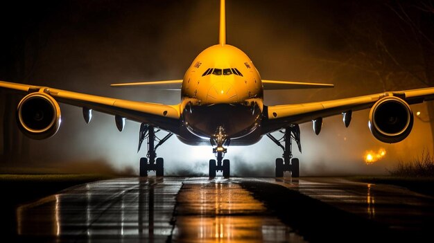 a large jetliner sitting on top of an airport runway