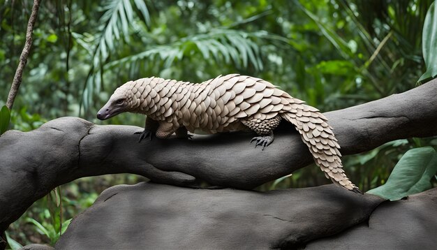 Photo a large lizard is on a tree branch and is on a branch