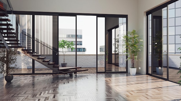 large luxury modern bright interiors living room mockup illustration 3d rendering computer digitally generated image