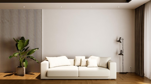large luxury modern bright interiors living room mockup illustration 3d rendering computer digitally generated image