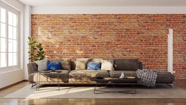 large luxury modern bright interiors living room mockup illustration 3d rendering image