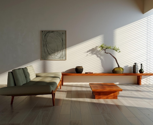 large luxury modern bright interiors living room mockup illustration 3d rendering image