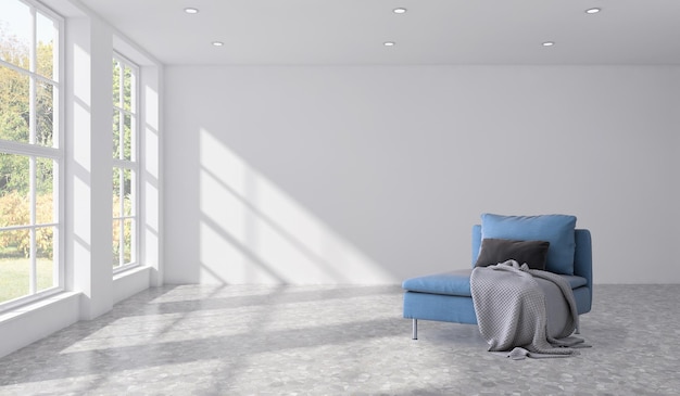 Большой роскошный современный светлый интерьер комнаты иллюстрация 3D рендеринг
