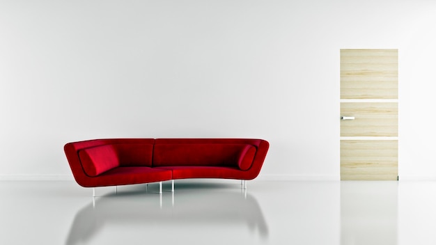 Large luxury modern bright interiors room illustration 3D rendering