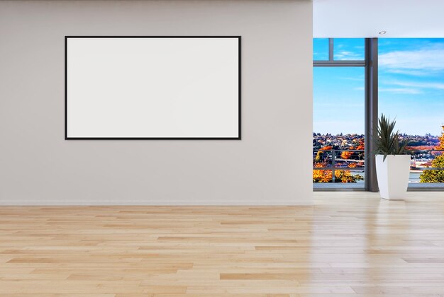 고급스러운 현대적인 화려한 인테리어 모형 포스터 프레임 일러스트레이션 3D 렌더링