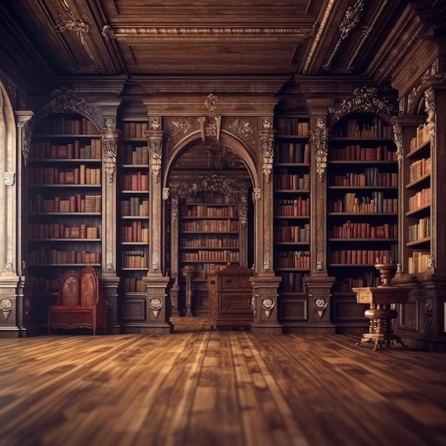 a large and luxury old style private library