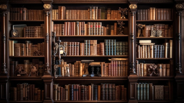 a large and luxury old style private library