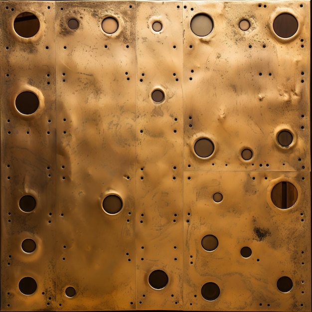 A large metal piece with holes and holes in it