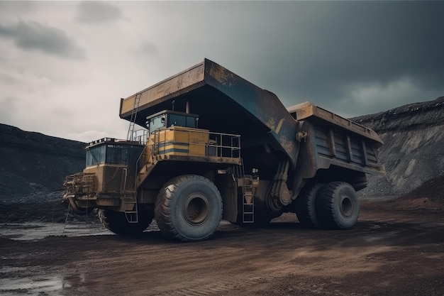 Large mine truck at work