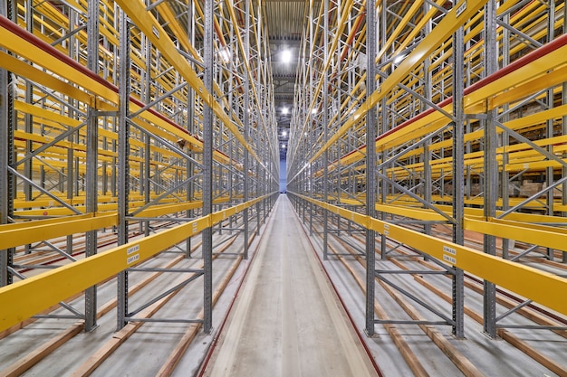 Large modern empty storehouse, wide angle, nobody