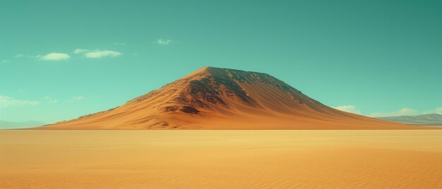 a large mountain in the middle of a desert