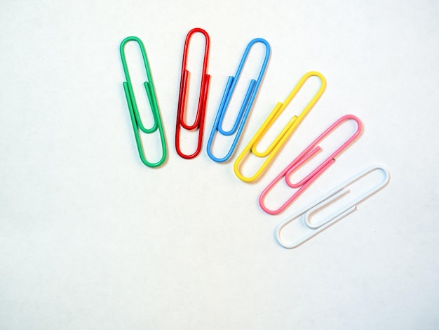 Large multicolored paper clips Paperclip of documents Desktop