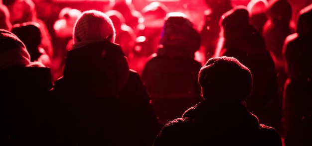 Premium Photo | A large number of people during a mass event on the street.  close-up, selective focus. abstract background.