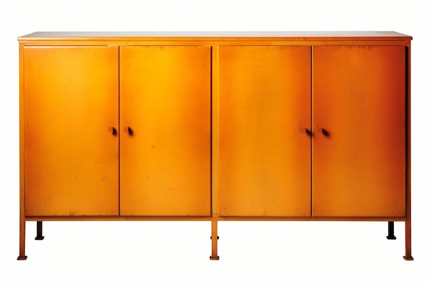 a large orange cabinet with the number 4 on it