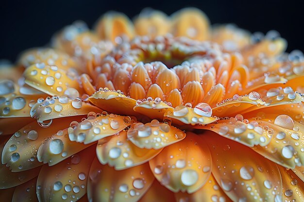 水滴 を 含む 大きな オレンジ の 花