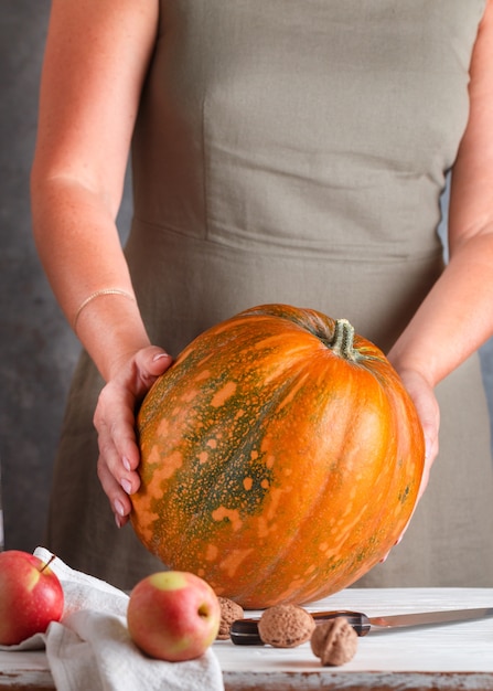 large organic pumpkin