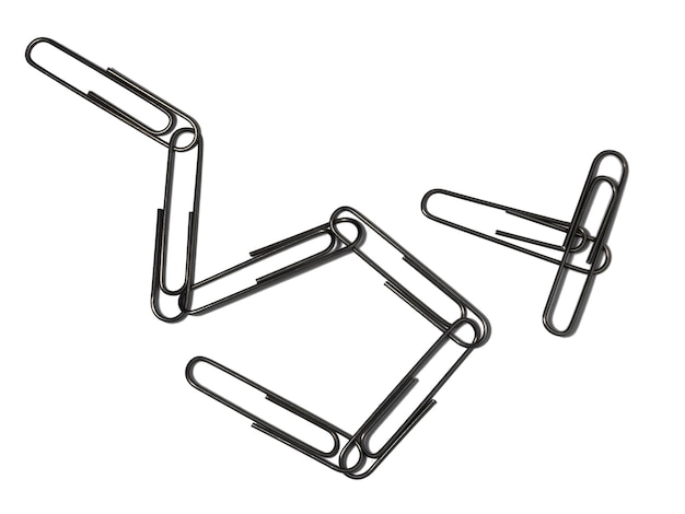 Photo large paper clips on a white background office supplies isolate paper clips