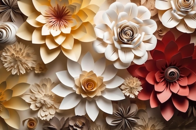 A large paper flower wall art