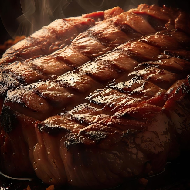 A large piece of meat is shown with the word steak on it.