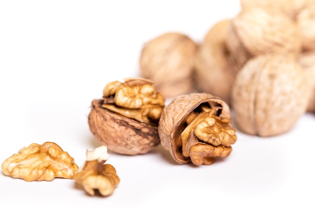 A large pile of fresh useful walnuts