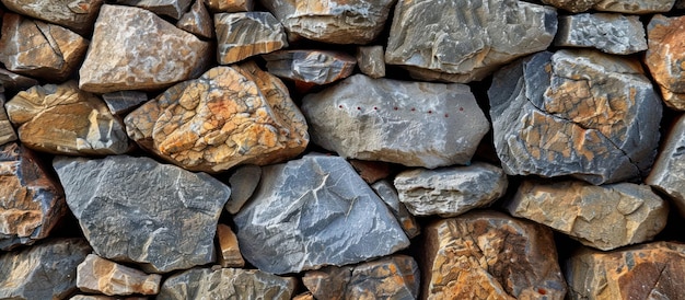 Large Pile of Rocks Arranged Neatly