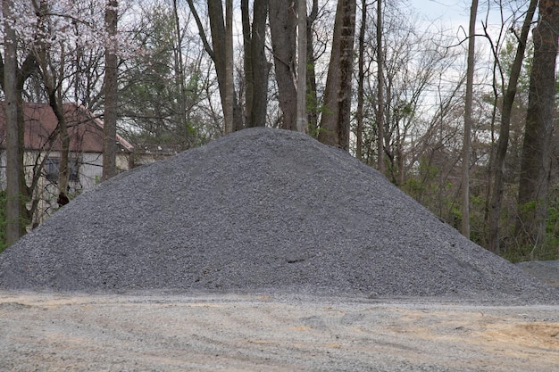 A large pile of small stones