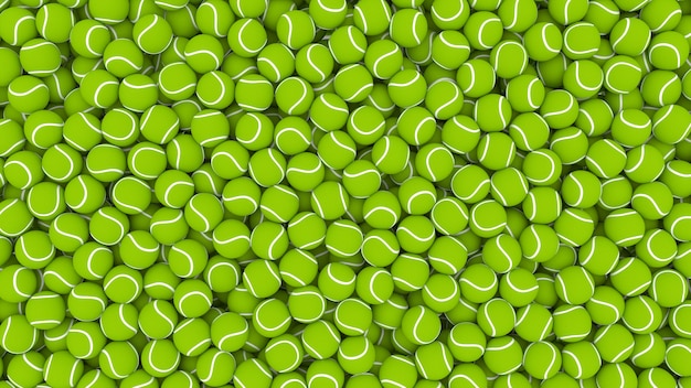 Large pile of tennis balls for the whole frame