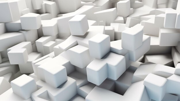 A large pile of white cubes abstract background