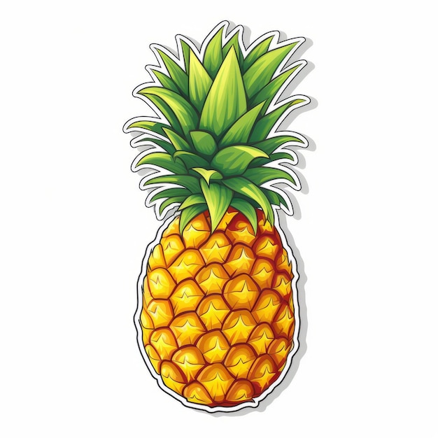 Large Pineapple Sticker On White Background Mike Mayhew Style