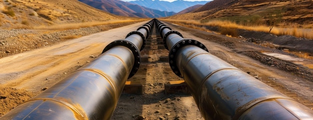 Large Pipe on Dirt Road