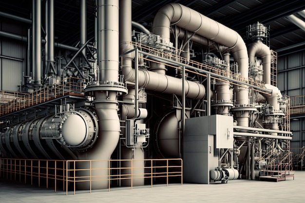 Large pipe processing plant with industrial modern for chemical technological production