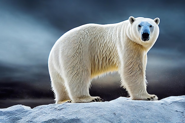 Large polar polar bear animals in Arctic