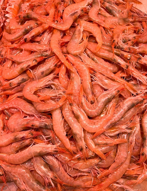 Large portion of raw prawns Spanish taps