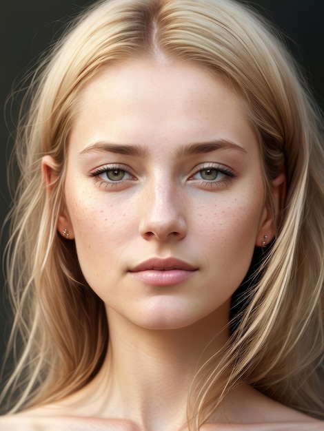 Large portrait of a girl with wavy hair