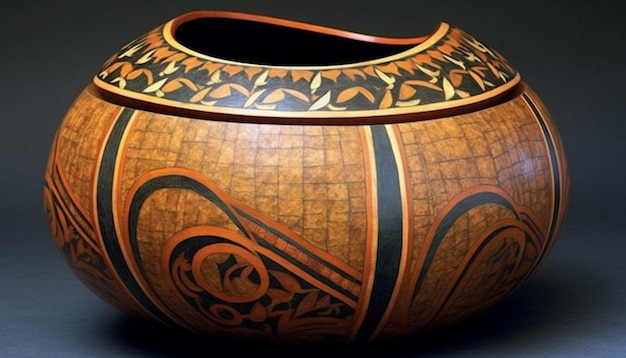 A large pot with a design on it that says " o'aha ".