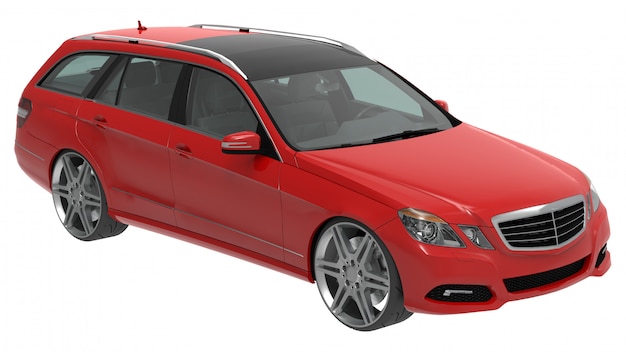 Photo large red family business car with sporty and at the same time comfortable handling