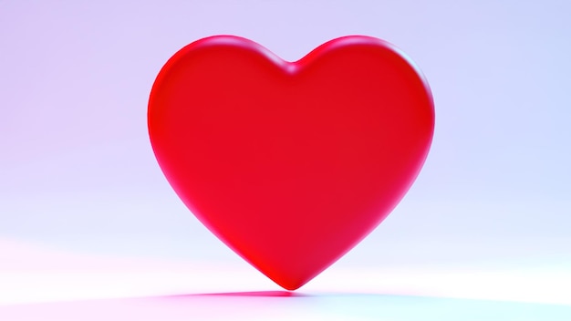 Large red heart 3d render