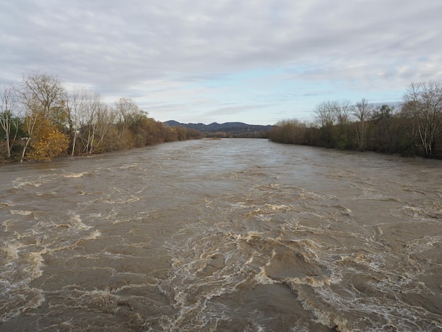 Large river flood