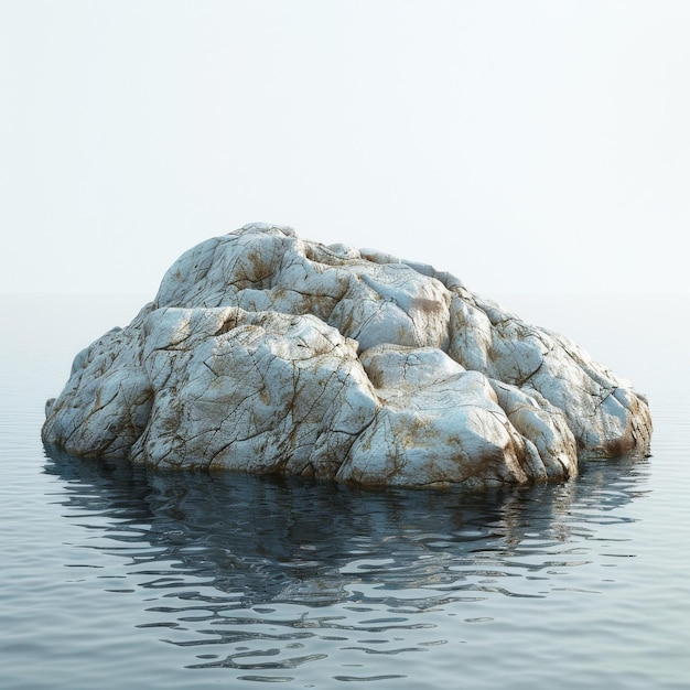 Photo a large rock sits in the middle of the ocean