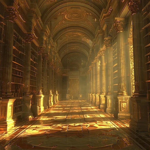 A large room filled with lots of books