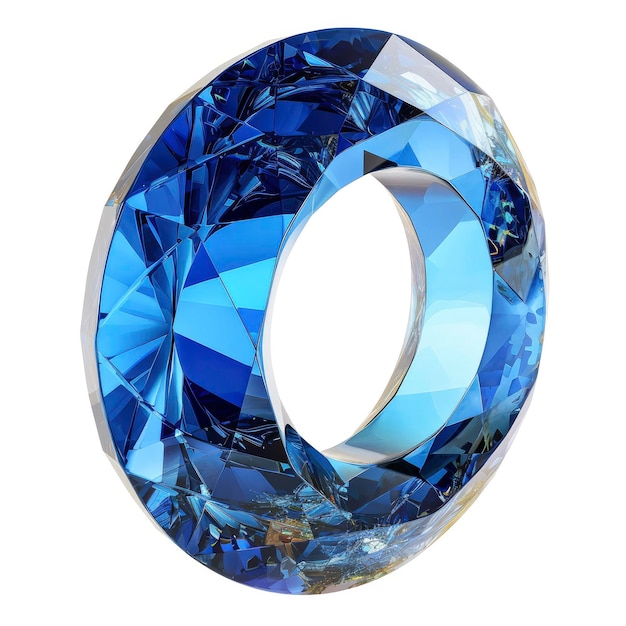 A large sapphire letter O isolated from White background