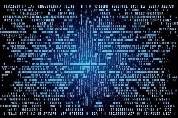 A large scale blue matrix abstract binary code background