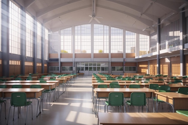 Large school building scene