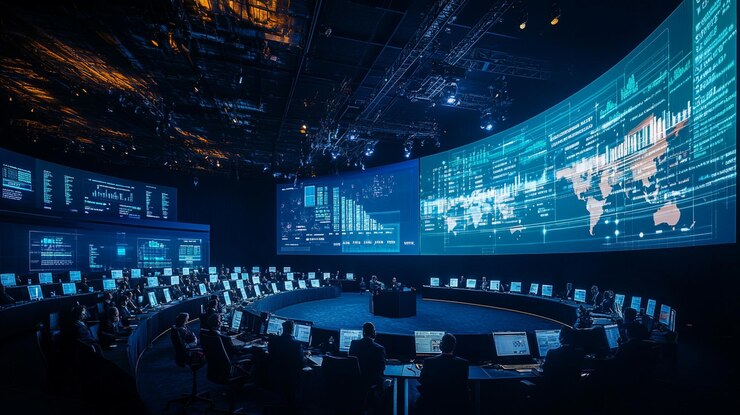 a large screen that says quot internet quot is on the top of it